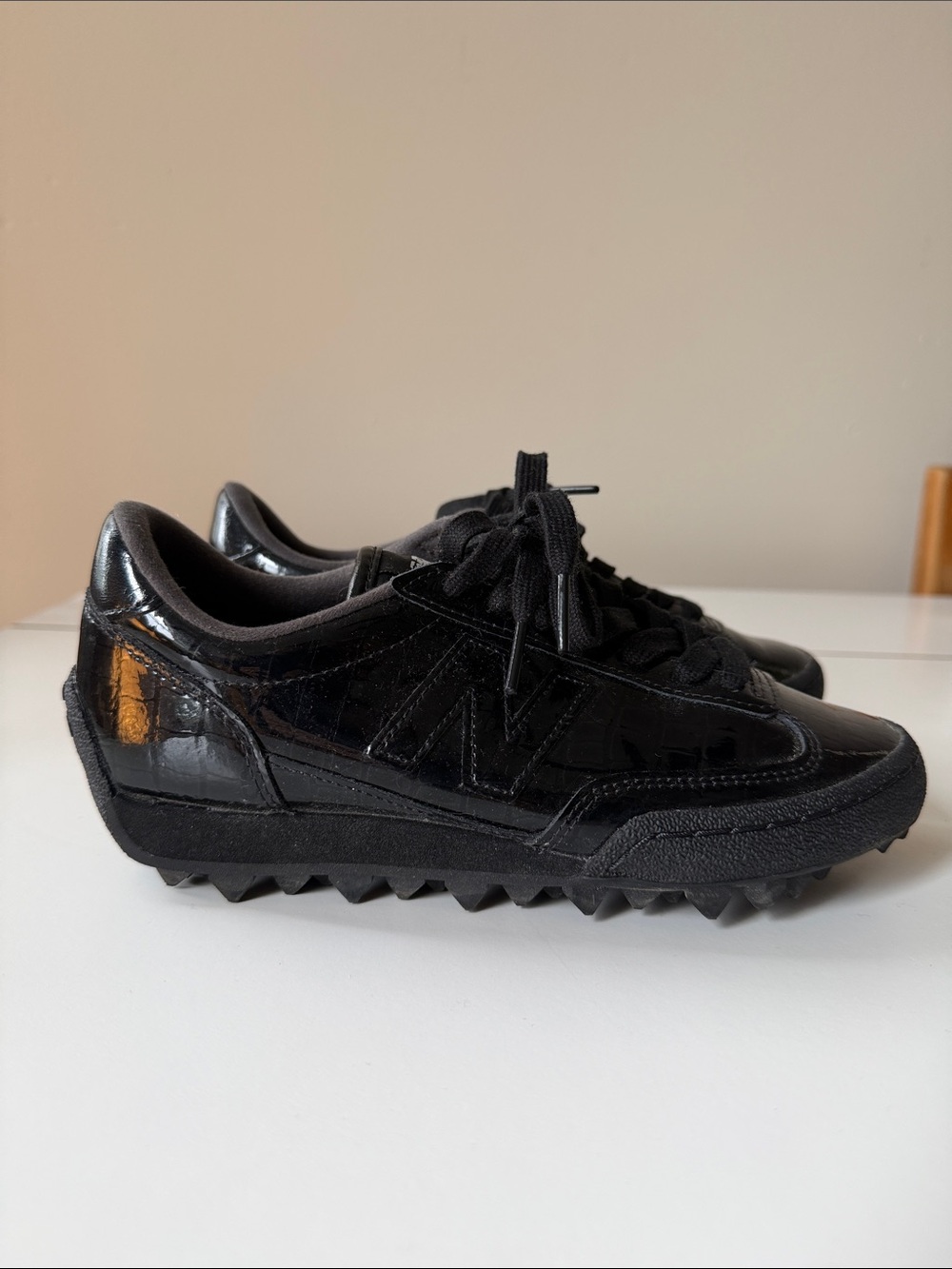 New Balance Women's Black Patent “gator” Sneakers